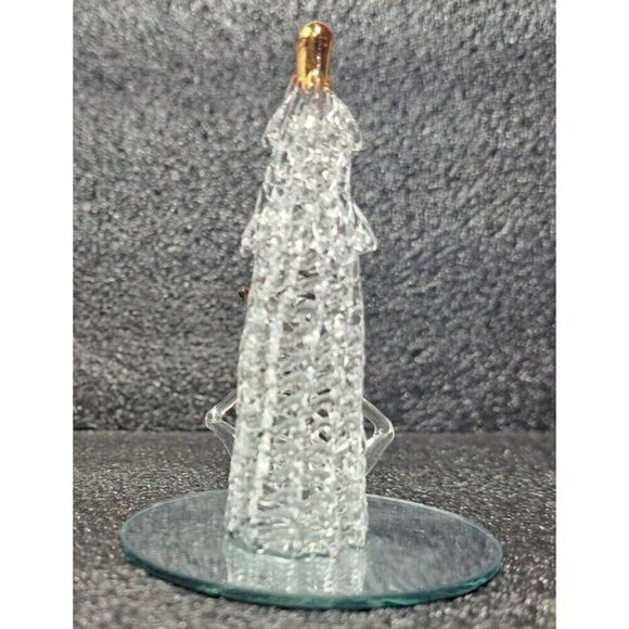 Vintage Spun Glass Lighthouse and Sailboat on Mirror Base - Picture 3 of 7